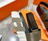 Мужские кожаные сандалии Hermes 2024 зеленые