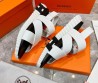 Мужские кожаные сандалии Hermes 2024 белые