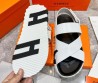 Мужские кожаные сандалии Hermes 2024 белые