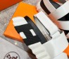 Мужские кожаные сандалии Hermes 2024 белые