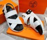 Мужские кожаные сандалии Hermes 2024 белые