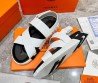 Мужские кожаные сандалии Hermes 2024 белые