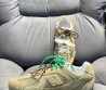 Женские комбинированные кроссовки Miu Miu х New Balance 2024 бежевые с разноцветными шнурками