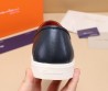 Мужские кожаные лоферы Santoni 2024 синие с кисточками