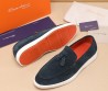 Мужские замшевые лоферы Santoni 2024 с кисточками синие