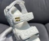 Женские кожаные босоножки Miu Miu 2024 белые