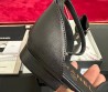 Женские кожаные туфли Chanel 2024 черные с цветком