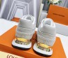 Женские текстильные кроссовки Louis Vuitton 2024 Neo Run серые с монограммой