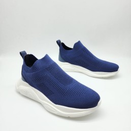Мужские текстильные кроссовки Hugo Boss 2024 синие без шнурков