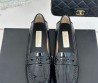 Женские кожаные лоферы Chanel 2024 черные лаковые
