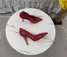 Женские кожаные туфли Dolce & Gabbana 2024 красные лакированные каблук 10,5 см
