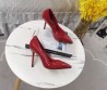 Женские кожаные туфли Dolce & Gabbana 2024 красные лакированные каблук 10,5 см
