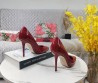 Женские кожаные туфли Dolce & Gabbana 2024 красные лакированные каблук 10,5 см