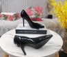 Женские кожаные туфли Dolce & Gabbana 2024 черные лакированные каблук 10,5 см
