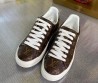 Женские кожаные кроссовки Louis Vuitton 2024 коричневые с монограммами