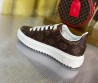 Женские кожаные кроссовки Louis Vuitton 2024 коричневые с монограммами