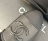 Женские кожаные лоферы Chanel 2024 черные с золотым каблуком и текстильным носом