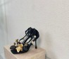 Женские атласные босоножки Jimmy Choo 2024 с золотистыми цветами каблук 10 см