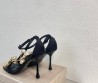 Женские атласные босоножки Jimmy Choo 2024 с золотистыми цветами каблук 10 см