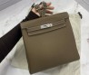 Женский кожаный рюкзак Hermes Kelly Ado 2024 зеленый