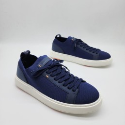 Мужские текстильные кроссовки Santoni синие 2024