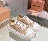 Женские текстильные кеды Miu Miu бежевые 2024