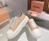 Женские текстильные кеды Miu Miu бежевые 2024