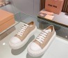 Женские текстильные кеды Miu Miu бежевые 2024