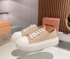 Женские текстильные кеды Miu Miu бежевые 2024