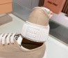 Женские текстильные кеды Miu Miu бежевые 2024