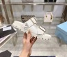 Женские кожаные шлепки Prada белые 2024