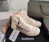 Женские текстильные кеды Balenciaga белые высокие 2024