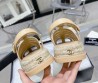 Женские кожаные сандалии Chanel бежевые с плетением 2024