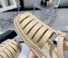 Женские кожаные сандалии Chanel бежевые с плетением 2024