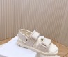 Женские текстильные сандалии Christian Dior белые 2024