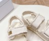 Женские текстильные сандалии Christian Dior белые 2024