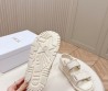 Женские текстильные сандалии Christian Dior белые 2024