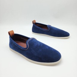 Мужские замшевые слипоны Loro Piana синие 2024