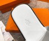 Мужские кожаные шлепки Hermes белые с замочком 2024