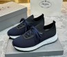 Мужские текстильные кроссовки Prada черные с синим 2024