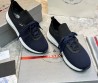 Мужские текстильные кроссовки Prada черные с синим 2024