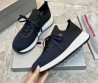 Мужские текстильные кроссовки Prada черные с синим 2024