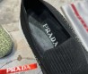 Мужские текстильные кроссовки Prada черные с бежевым 2024