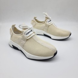 Мужские текстильные кроссовки Tom Ford бежевые 2024