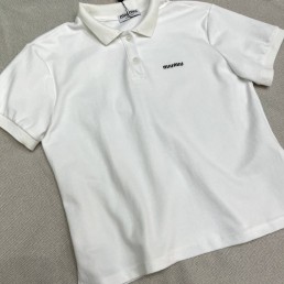 Женская футболка поло Miu Miu белая 2024