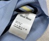 Женская футболка поло Miu Miu голубая в полоску 2024