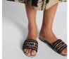 Женские комбинированные шлепки Christian Dior Dway бежевые с черным 2024