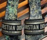 Женские комбинированные шлепки Christian Dior Dway черные с золотым 2024