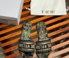 Женские комбинированные шлепки Christian Dior Dway черные с золотым 2024