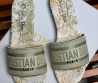 Женские комбинированные шлепки Christian Dior Dway золотые с белым 2024